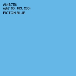 #64B7E6 - Picton Blue Color Image